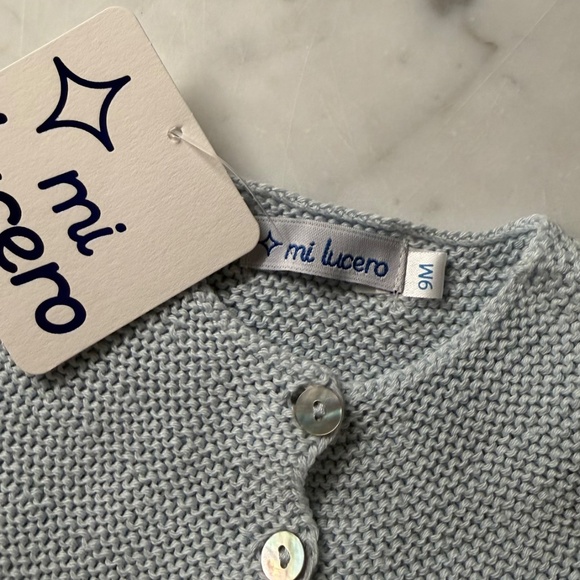 Mi Lucero Blue Round Neck Button Cardigan, NWT, 9M - Picture 4 of 5